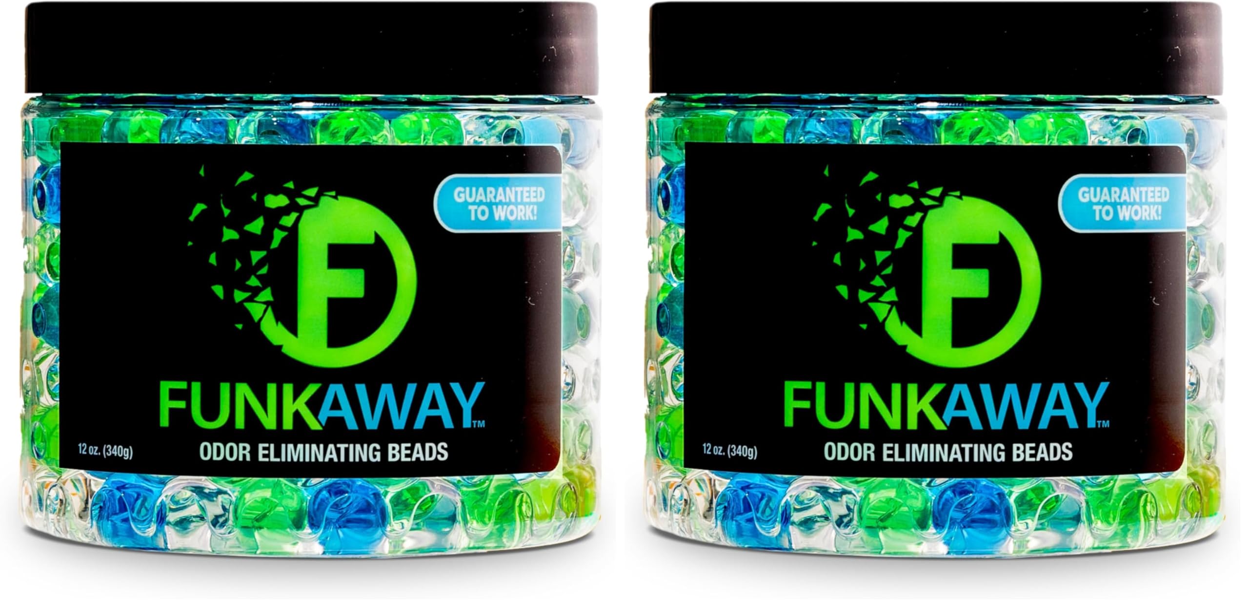 FunkAway Supercharged Odor Absorbing Beads, 12 oz., Eliminate Smoke, Pet and Bathroom Odors for Long-Lasting Results (Pack of 2)