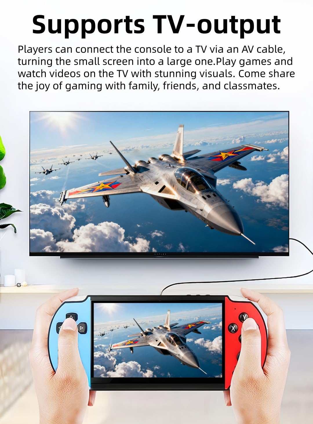 5,1 Pollici Console di Gioco Portatile Più Simulatori Retrò Video/Musica/E-book/Output TV Game Elettronico per il Tempo Libero Interno/Esterno/Viaggio Regalo di Compleanno/Vacanza