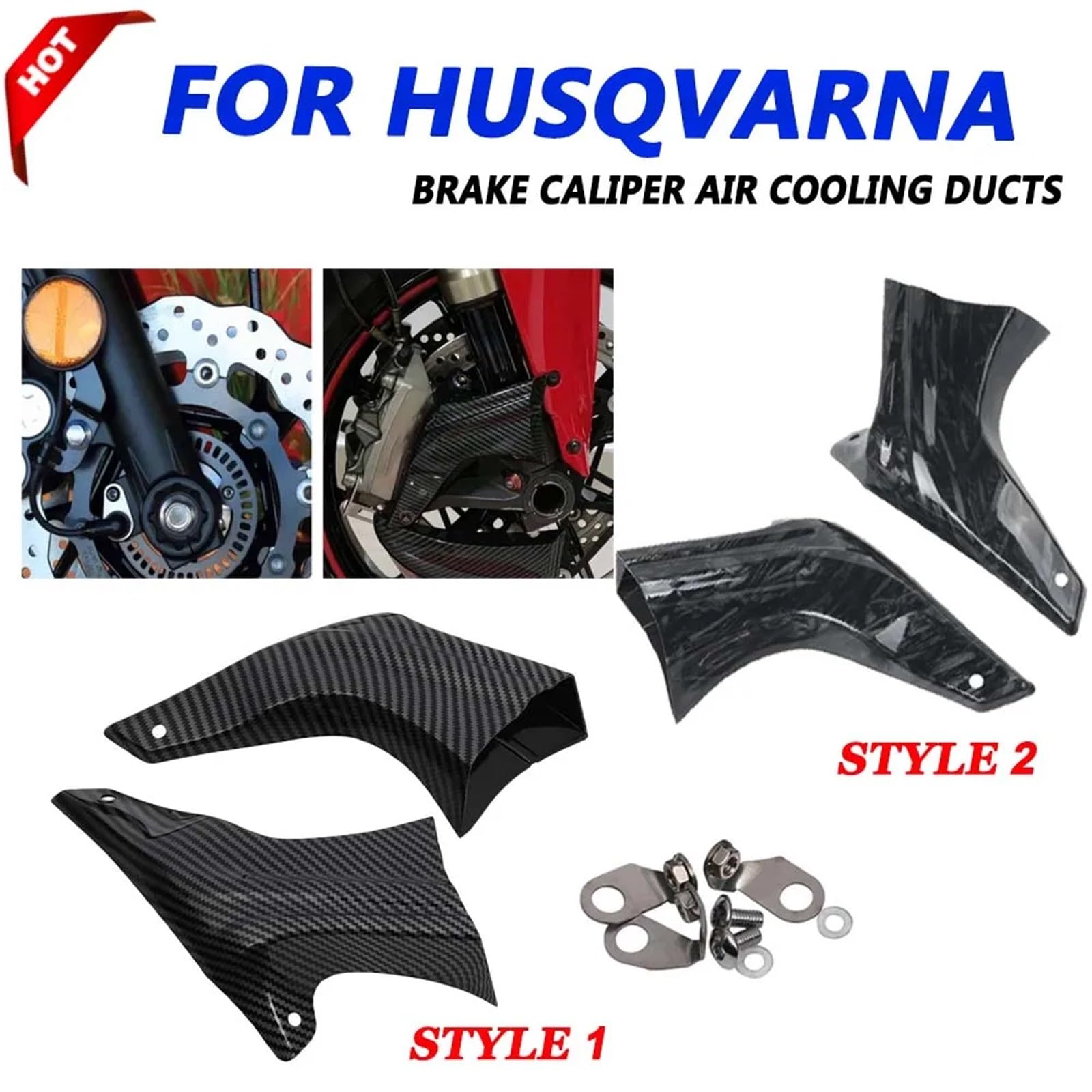 Bremssattelkühlung Passend für Husaberg Svartpilen 701 Supermoto Enduro. Passend für Husqvarna FS450 Nuda 900 900R TE 300 TE300 Bremssattel-Luftkühlungskanäle(B 1 SET)