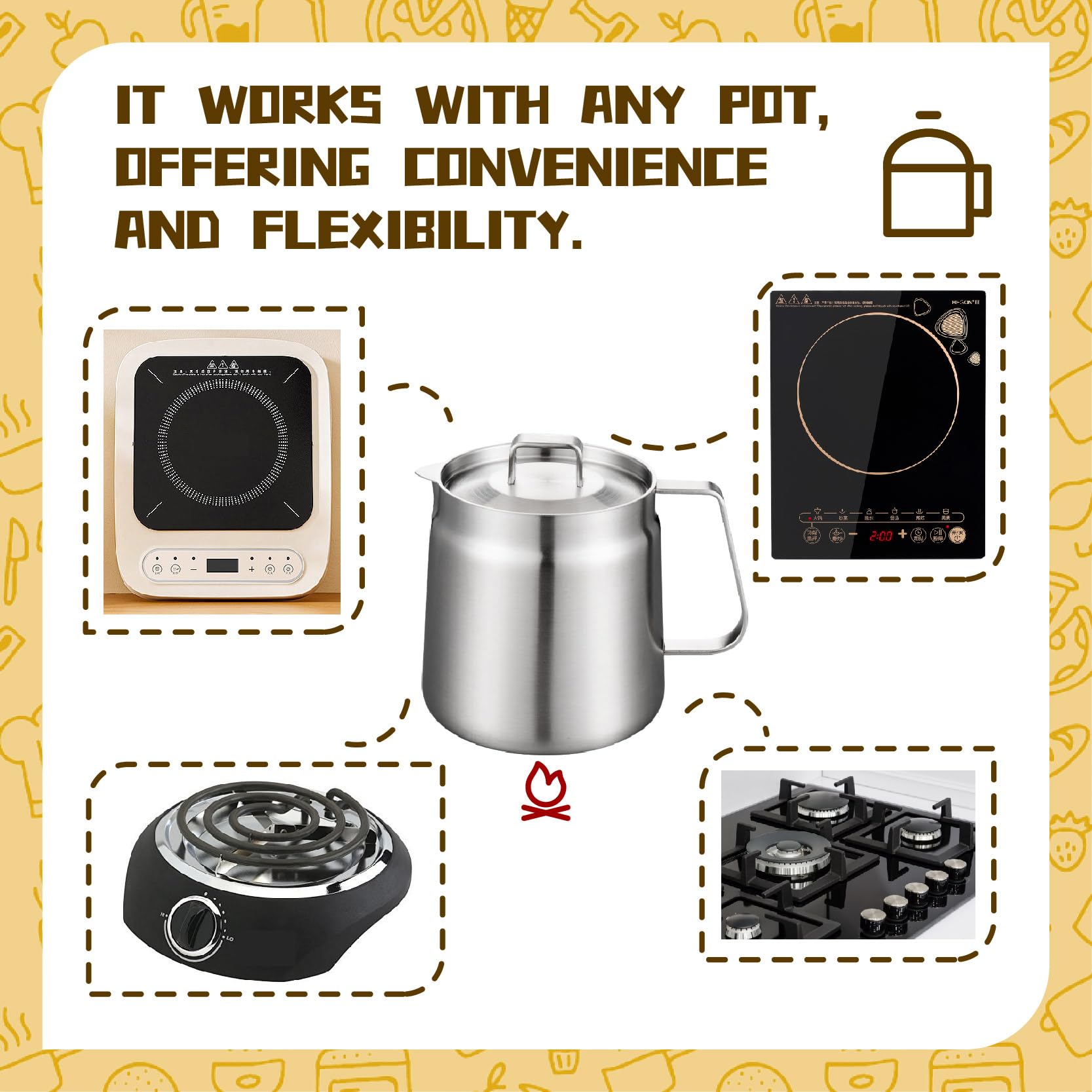 Filtre à huile de 2 L, pot de filtre à huile en acier inoxydable 304, pot de filtre à huile en acier inoxydable avec couvercle et récipient en maille fine, pour stocker la graisse de cuisson