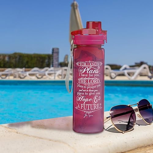 Miniatura 5 de Christian Art Gifts Wide Mouth BPA-Free Reusable Plastic Sports Water Bottle for Men & Women, Inspirational Scripture wLocking Flip-Top Lid & Carry