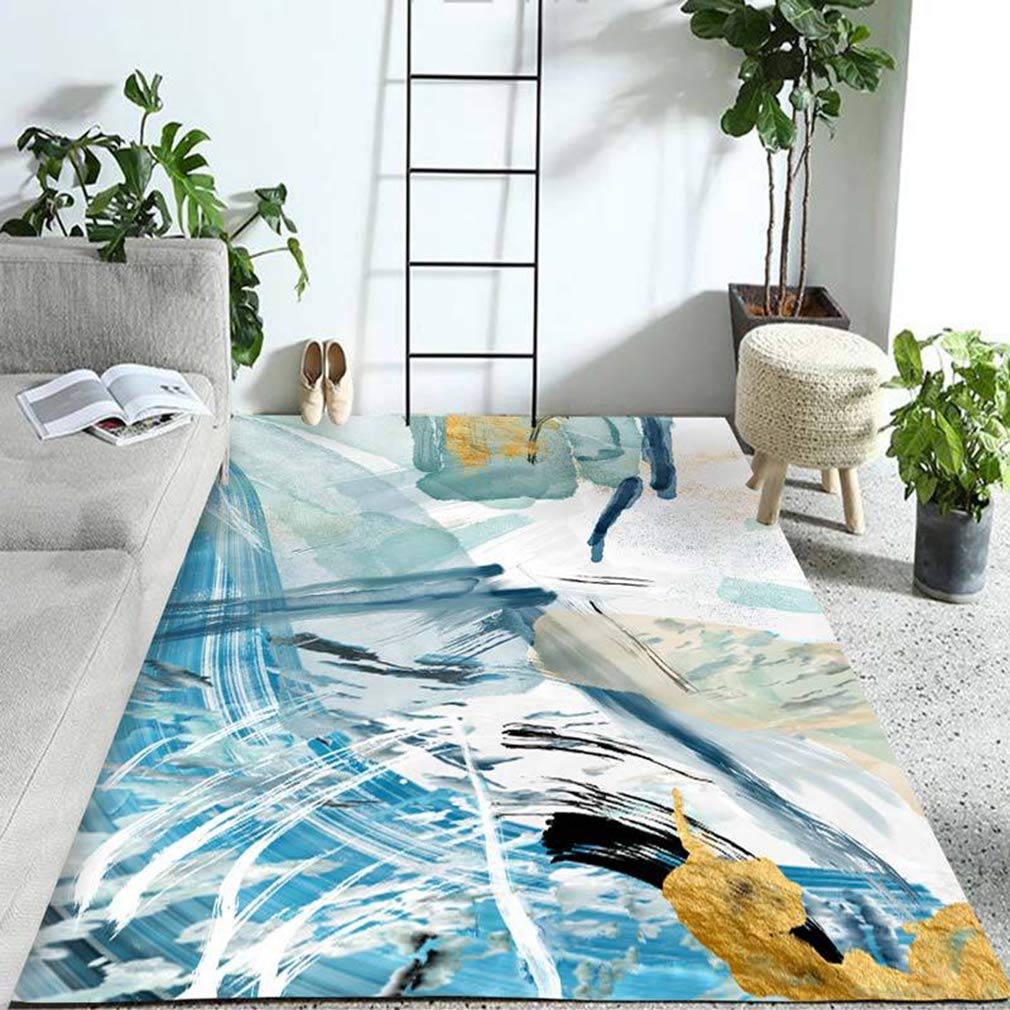 Buy MOXIC Soft Luxury Abstract Art Living Room Area Rugs Square Children Crawling Bedroom Rug Fleece Anti-Slip Carpets Nordic Modern Home Decor Mats Indoor Outdoor Runners Nursery 5' X 5' — BookShops.in