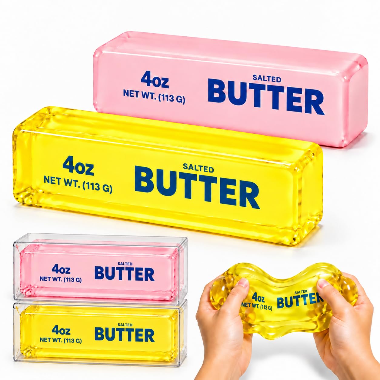2Pcs Butter Squishy Toys, Moldable Coconut Oil Butter Squishy Fidget Toy