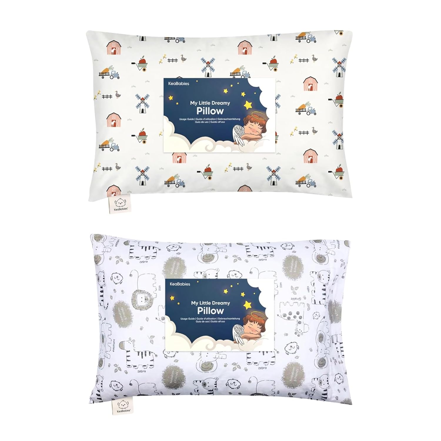 KeaBabies Toddler Pillow with Pillowcase - 13x18 My Little Dreamy Kids Travel Bed Pillows for Sleeping, Cotton Small Pillowcase, Soft & Breathable, Machine Washable, Toddlers 2-5 Years Old
