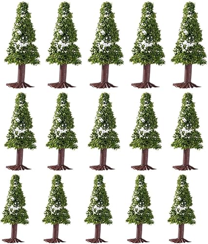 Miniatura 2 de MAGICLULU 15 piezas de árboles de sisal de pino en miniatura, árboles de Navidad de color verde oscuro, árboles de mesa para fiestas de vacaciones,