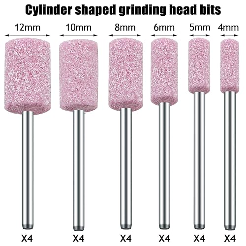 Miniatura 2 de Maitys 48 piezas de piedra abrasiva montada en la cabeza de la muela de molienda montada en la cabeza cabezas de piedra con caja compatibles con