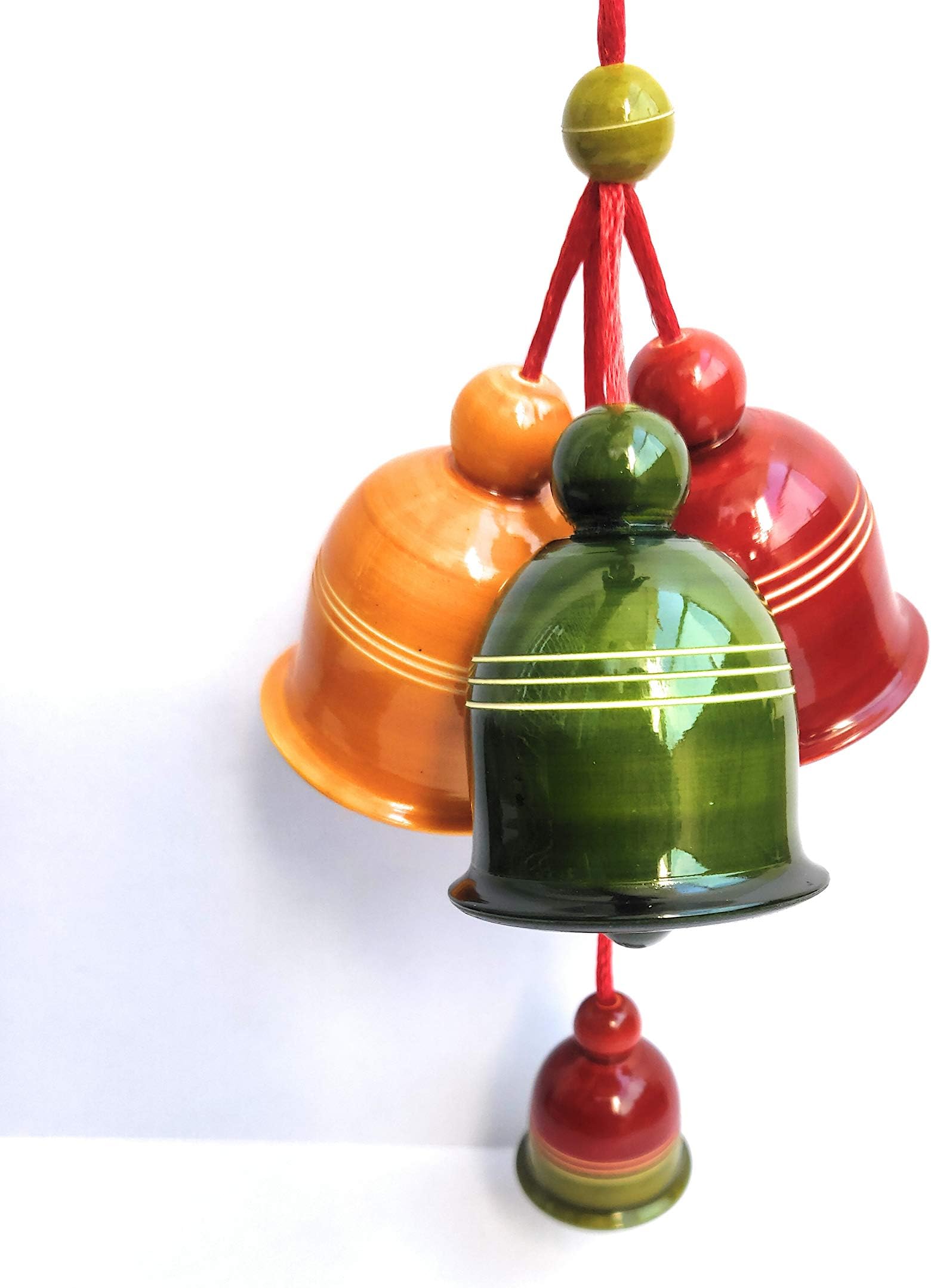 Anuradha Wooden 4 Hanging Bells Set, Small