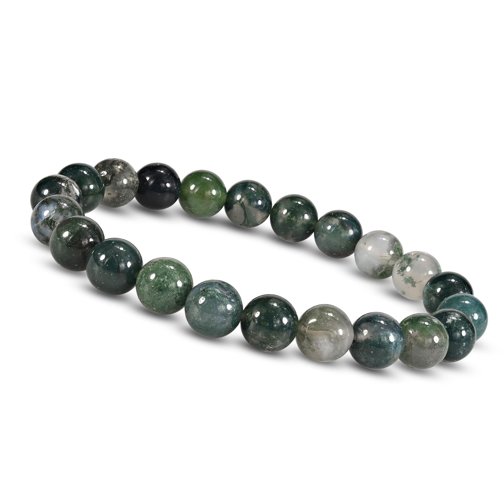 Bracciale in malachite naturale: braccialetto con perline di pietre preziose da 8 mm - Italia
