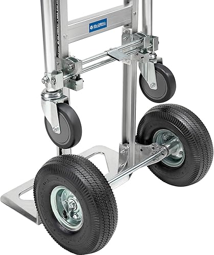 Miniatura 9 de Global Industrial Camión de mano convertible 2 en 1 de aluminio con ruedas neumáticas - Junior