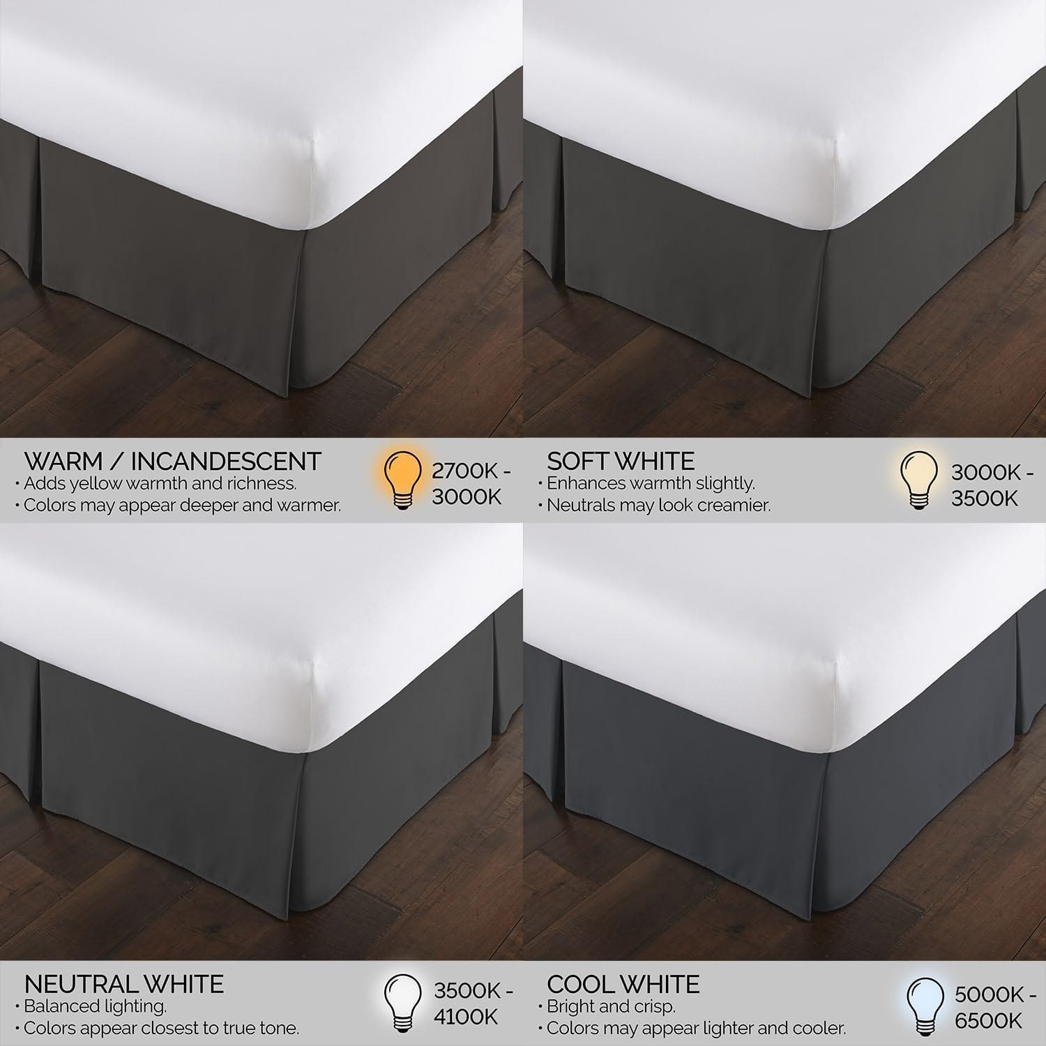 Southshore Fine Living, Inc. Hotel Quality California King Bed Skirt - 14" Drop, Elegant Pleated Design, Premium Dust Ruffle/Cal King Bed Skirt, Easy Care, Luxury Bed Skirt Cal King Size, Slate
