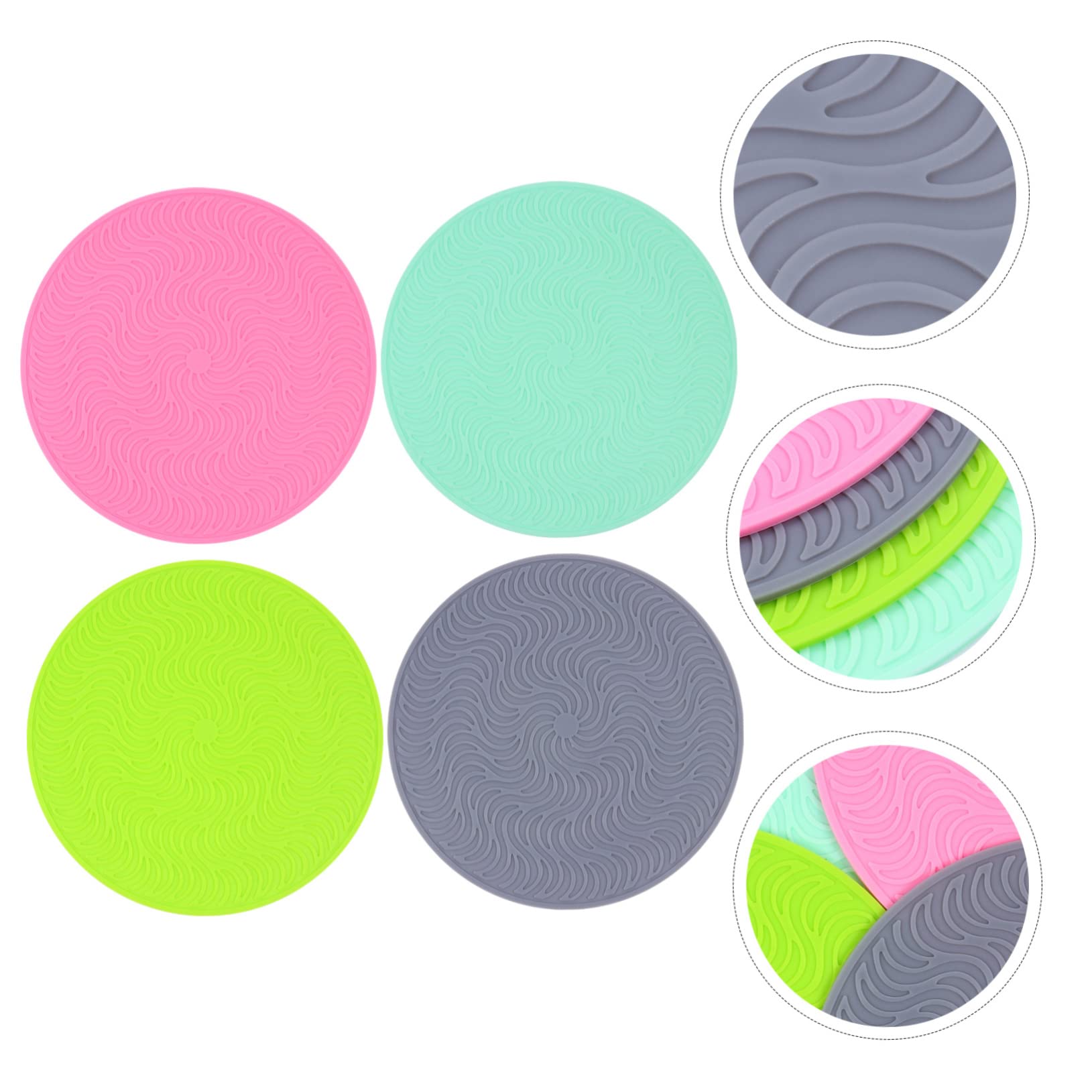 IMIKEYA Set Da 4 Tappetini In Silicone Per Microonde - Antiscivolo E Riutilizzabili, Ideali Per Cucina E Tavolo - 2