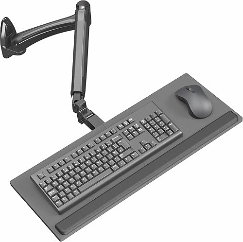 VIVO Soporte de pared para teclado y mouse con resorte neumático de 24 pulgadas, plataforma de escritura ajustable en altura de contrapeso, disponible en Yaxa Colombia