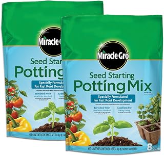 Miracle-Gro Seed Starting Potting Mix 2-Pack 16 qt Total - Enriched for Fast Root Growth in Seeds & Cuttings