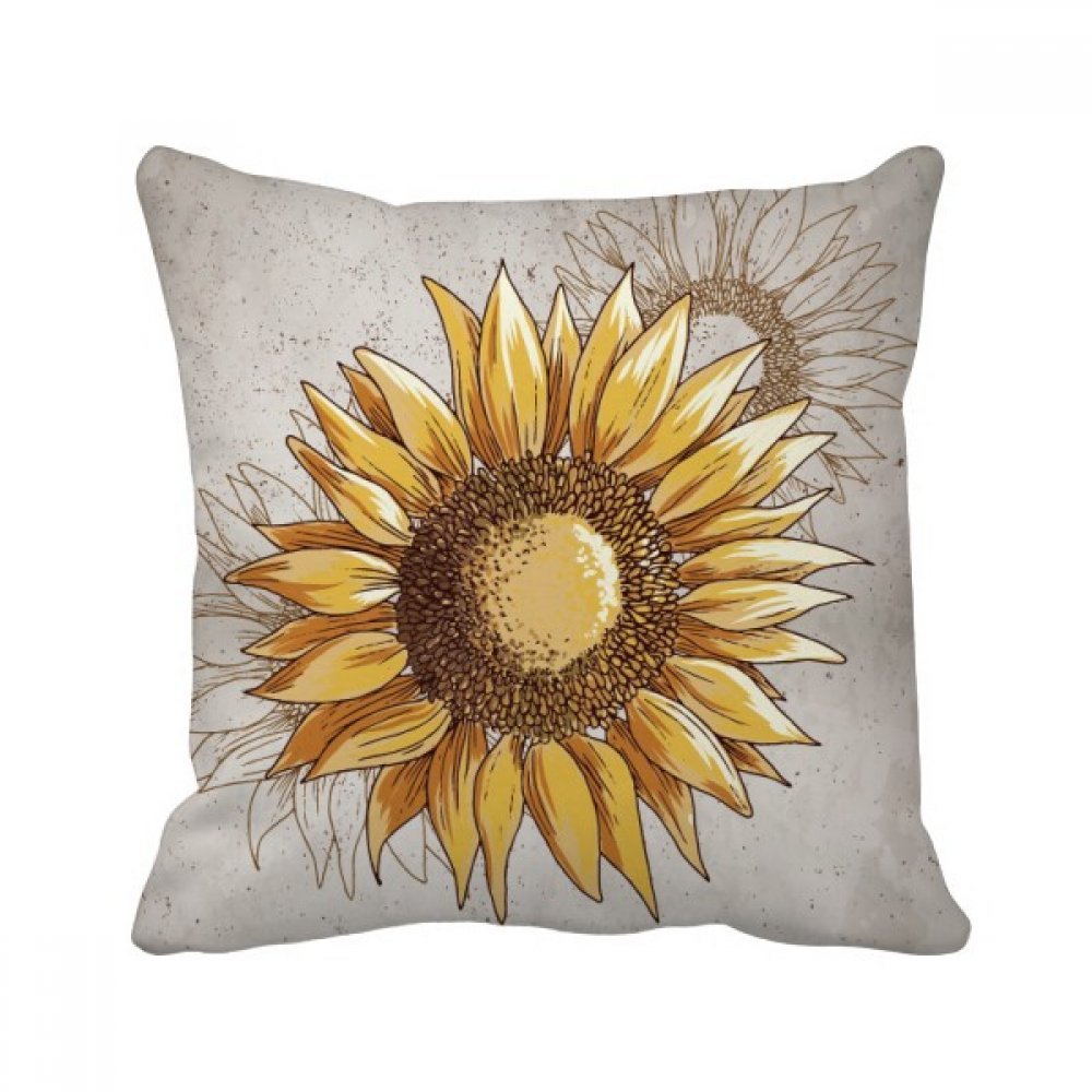 Taie d'oreiller tournesol housse de coussin carré fleur plante décor