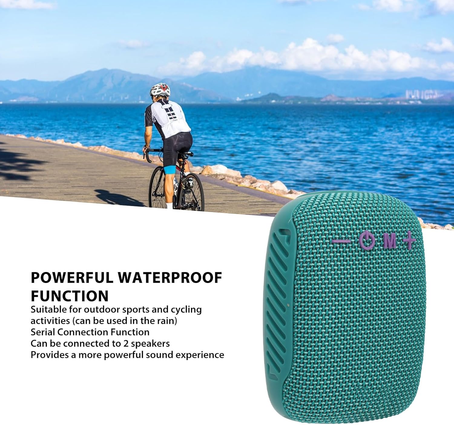 Sanpyl Bluetooth Speaker for Bike, Outdoor Speaker, Supports Serial Connection, for Cycling Riding Hiking (Blue)