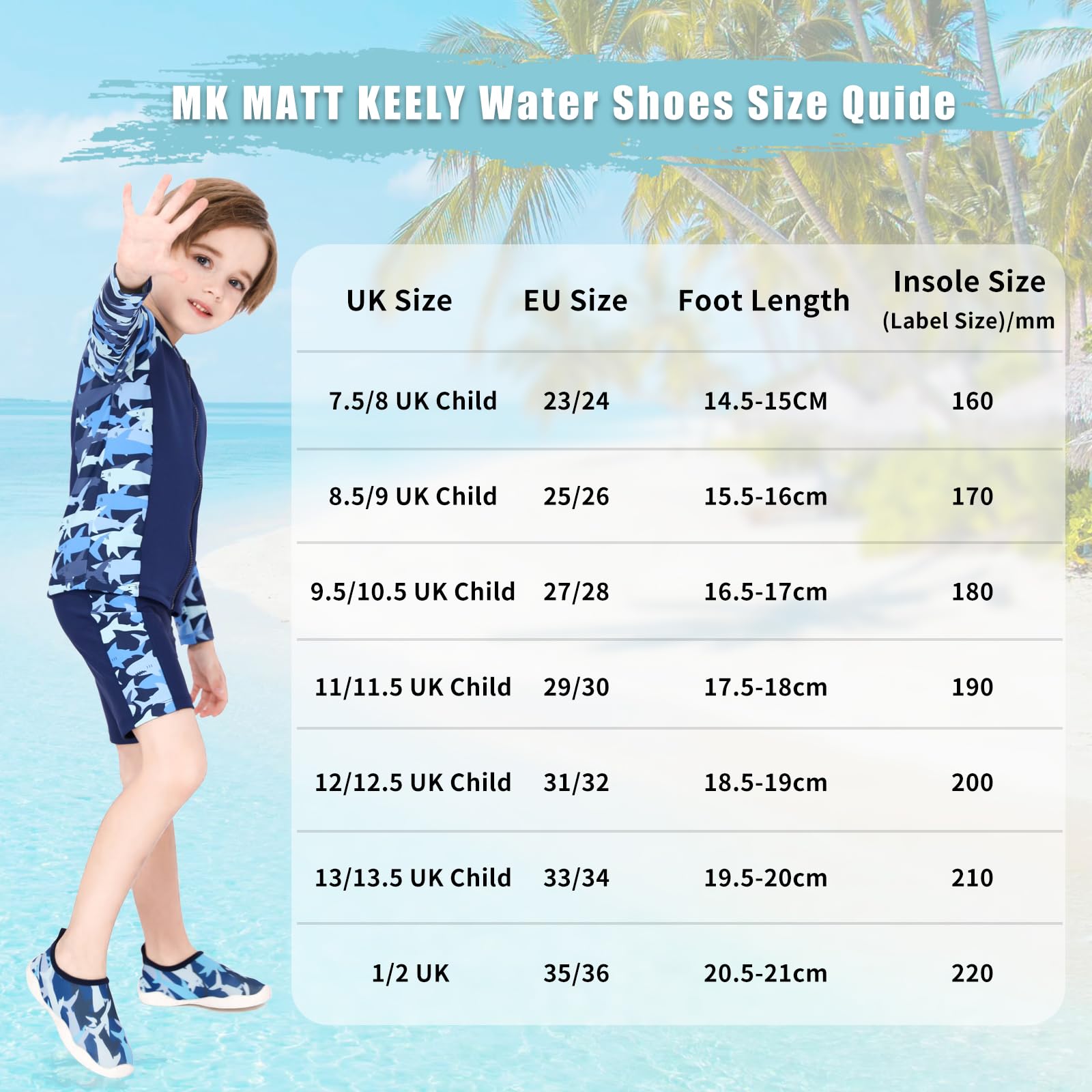 MK MATT KEELY Escarpines Niño Niña Agua Zapatos de Playa Antideslizante Calcetines de Piscina Surf Buceo