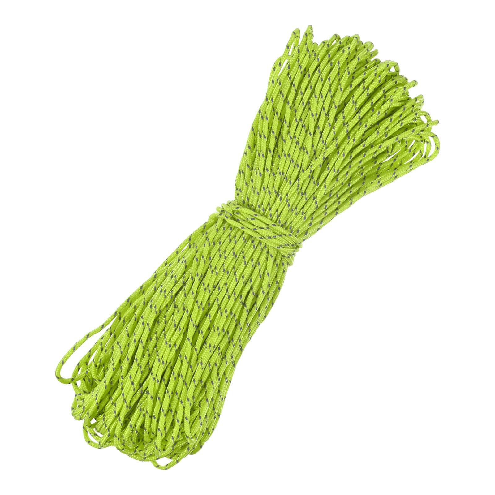 TIXIPEM 2 mm 197FT Reflective Guyline Camping Paracord [1PCS] - Guy Lines Ultralight Thin Cord Rope 3 Strands Paracord Use for Camping Tents & Tarps & Hiking - [Fluorescent Green]