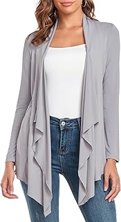 TownCat Womens Lightweight Cardigan with Pocket, Long Sleeve Open Front Casual Loose Cardigans for Women