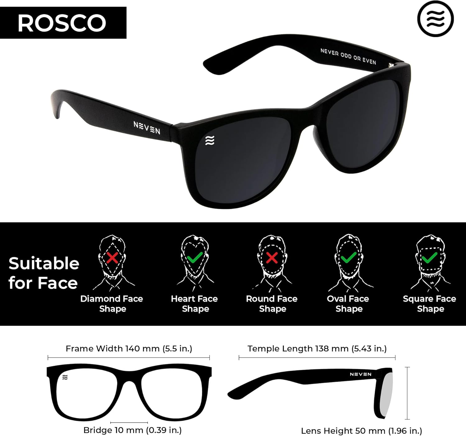 NEVEN Rosco TR90 Polarized Rectangular Sunglasses – UV 400 Sunglasses for Everyday Stunners - Image 3