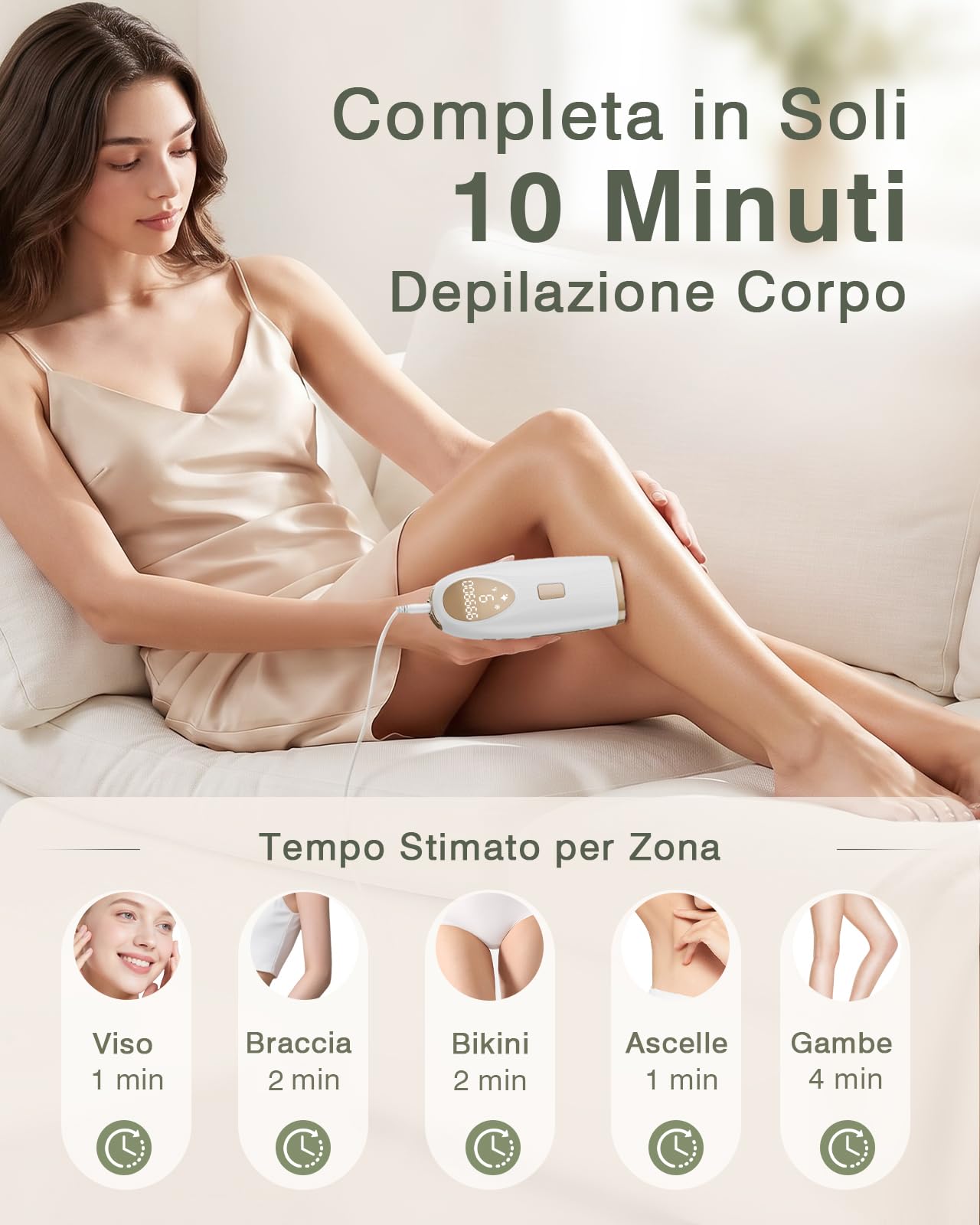 Epilatore Luce Pulsata - 5°C Raffreddamento 9 Livelli 16 J ck1122 | 999.900 Flash per Uso, Modalità Automatica e Manuale per Corpo, Ascelle, Bikini e Gambe, Adatto a Donna e Uomo