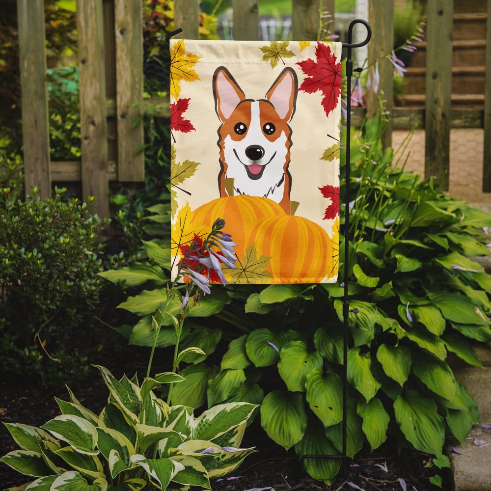 Caroline Treasures Bandiera Da Giardino Corgi Thanksgiving - Double Face, 100% Poliestere, Resistente Alle Intemperie, Made In USA