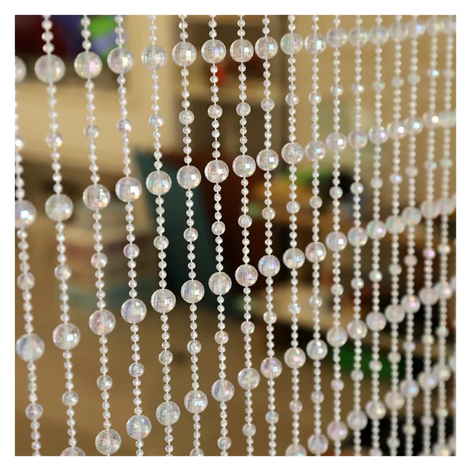 Rideau De Perle Rideau de Porte Transparent à Paillettes, en Perles de Cristal, décoration de Maison, fenêtres, balcons, Bricolage, décoration de fête, Festival(20 String 100cm)
