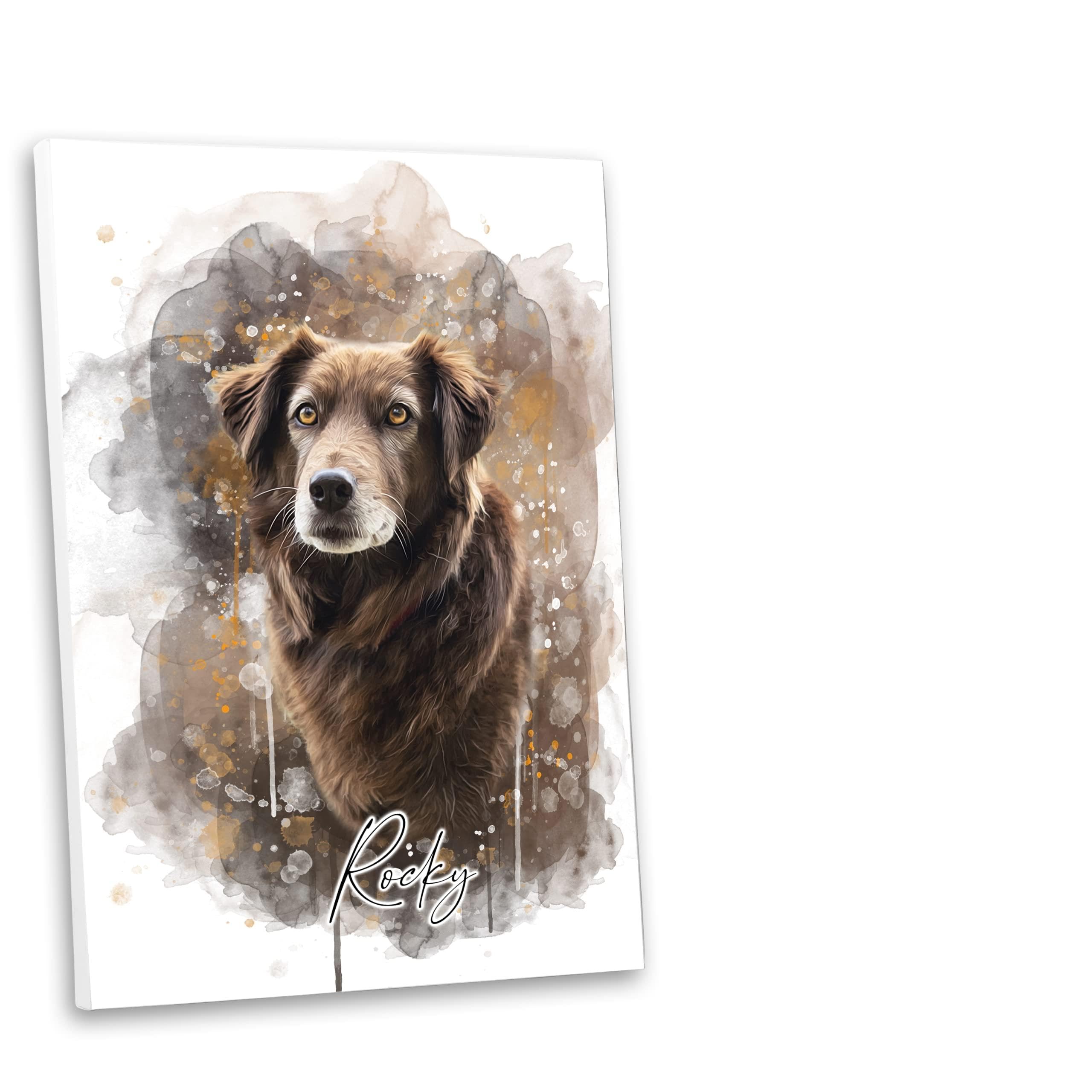 Generisch Dein Haustier als personalisiertes Portrait/Hund, Katze, Pferd, etc./ als Poster, Leinwand oder gerahmtes Bild/einzigartiges Geschenk (gerahmtes Bild, 40x60 cm)