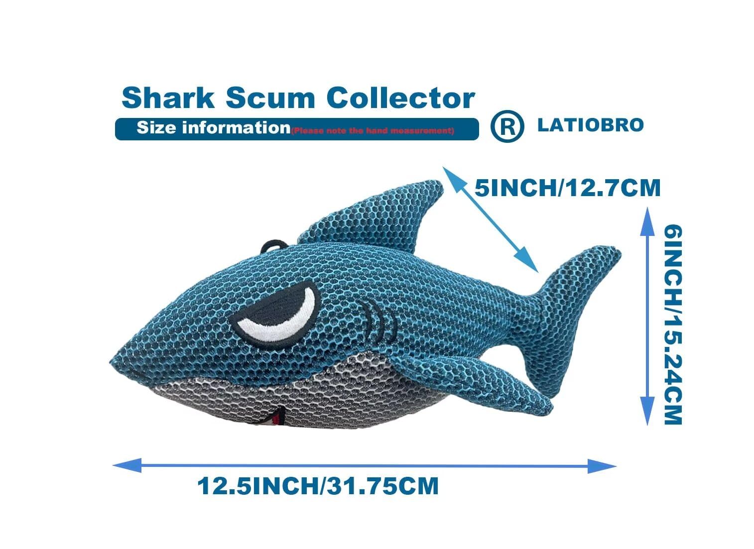 LATIOBRO Hot Tub Scum Absorber 3D Shark,Hot Tub Cleaner,Grime Absorbers Sponge Hot Tub for Spa Hot Tub&Pool 2 PCS