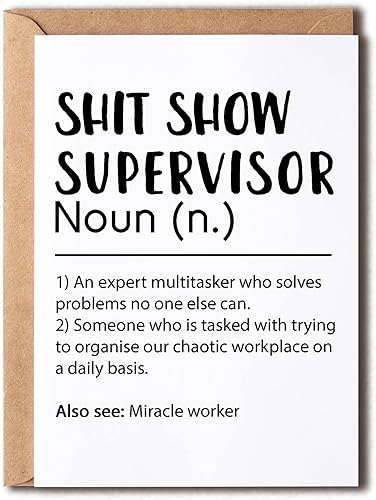 Shit Show Supervisor Definition Card  Shit Show Card  Tarjeta divertida  Regalos divertidos