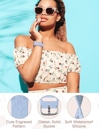 Vista 17 de Paquete de 3 bandas grabadas de dibujos animados compatibles con Fitbit Versa 4 Bands/Fitbit Versa 3 Bands/Sense/Sense 2 Band para mujer, bonita