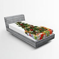 Vista 249 de Ambesonne - Sábana bajera ajustable multicolor, en colores y tres tamaños Azul y gris