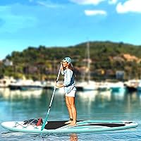 Vista 7 de Savvycraft Tabla de remo inflable de pie, 10.5'x30"x6'' SUP para jóvenes y adultos, con accesorios ISUP: paleta ajustable, bomba de doble acción