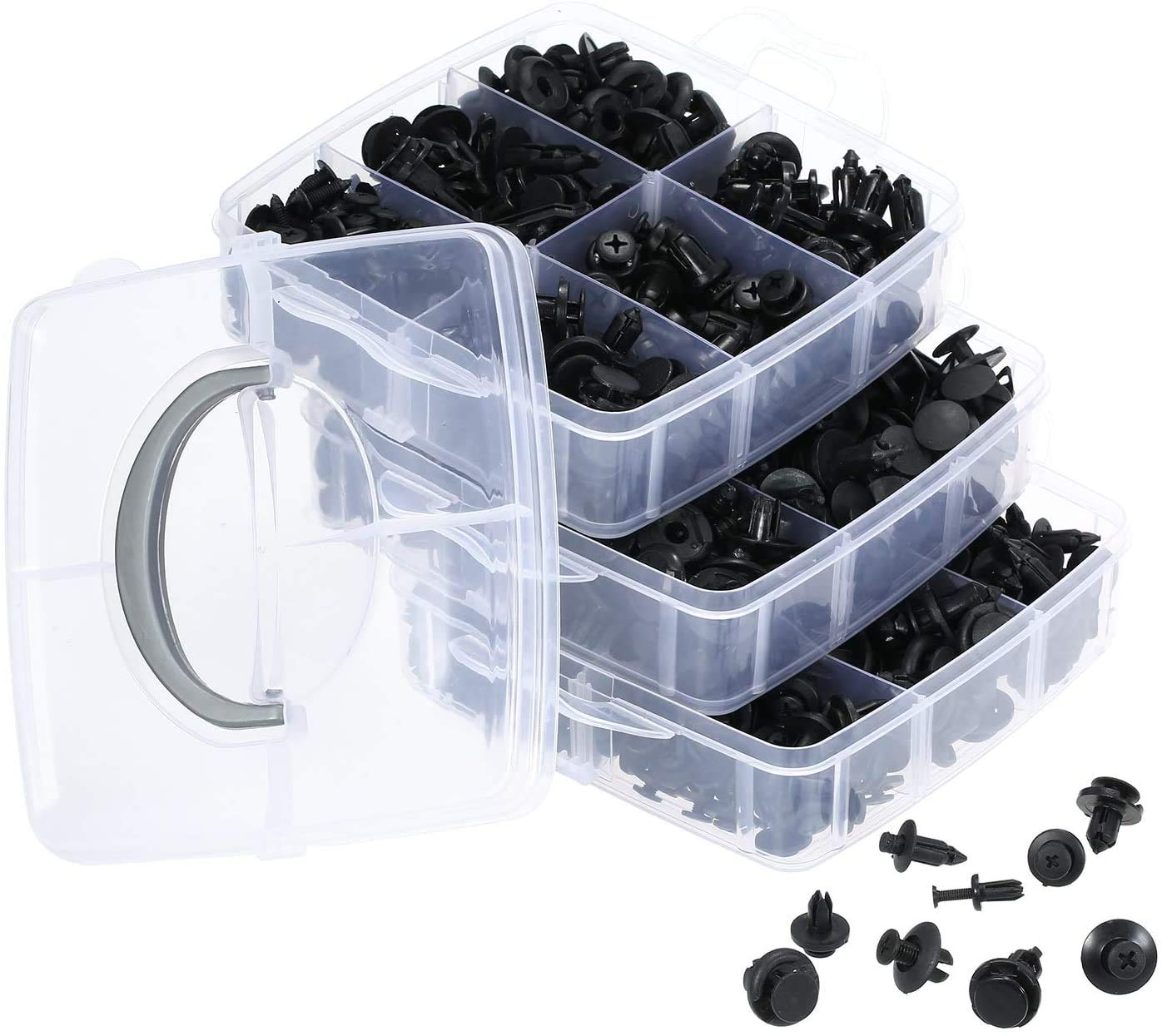 UPTO Car Detailing Kit (Set Of 655 Pieces Push Retainer Clips And 17 Sizes Auto Pin Rivets)
