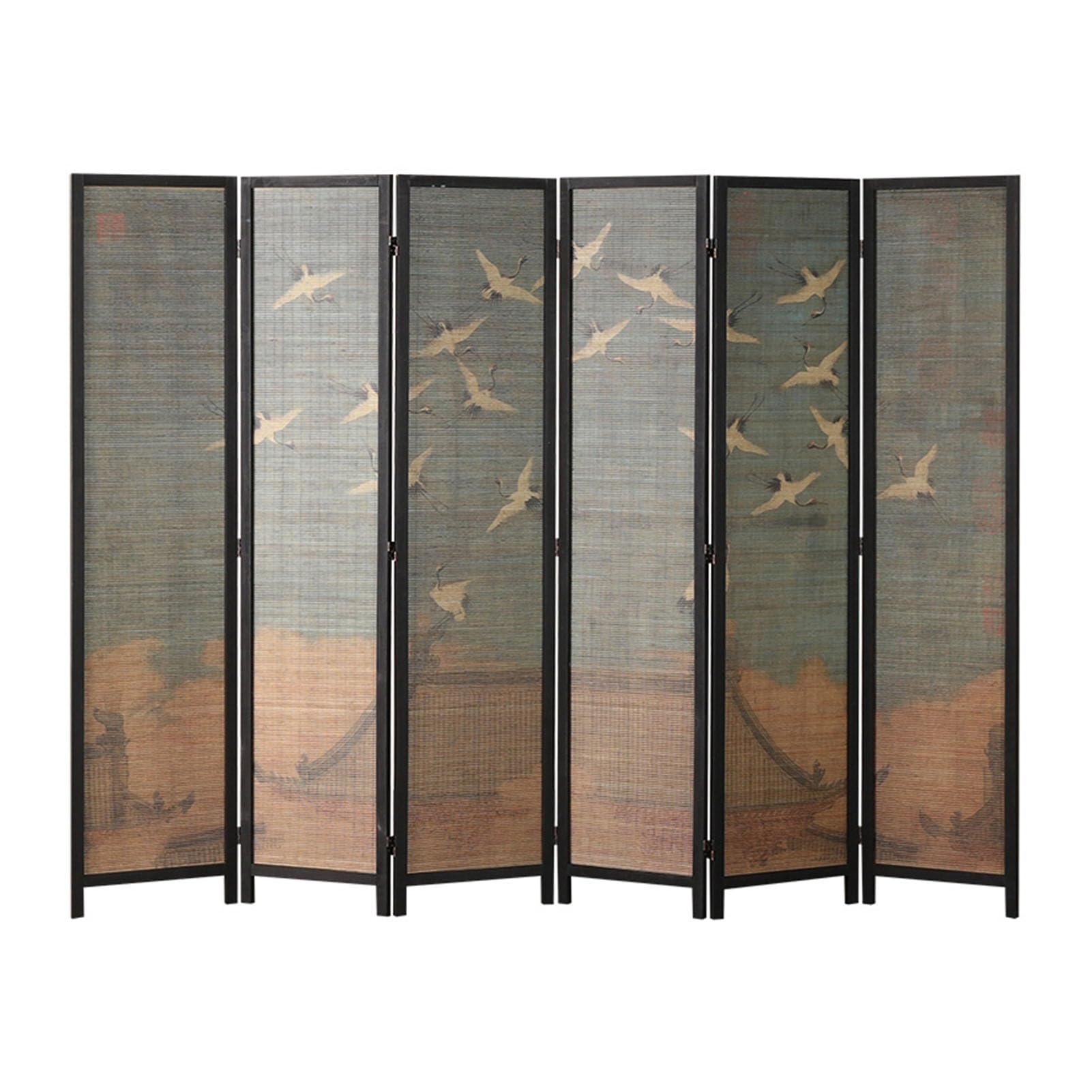 Cloison de pièce à 6 Panneaux, cloison de séparation Murale Pliante, Protection de séparation en Bois for Salon, Chambre et Bureau, adaptée au café/Salon de thé/Restaurant (Color : Style 3, Size : W