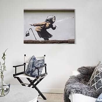 Amazon.co.jp: Banksyバンクシー 路上芸術家 ヴェイルストリート2 印刷