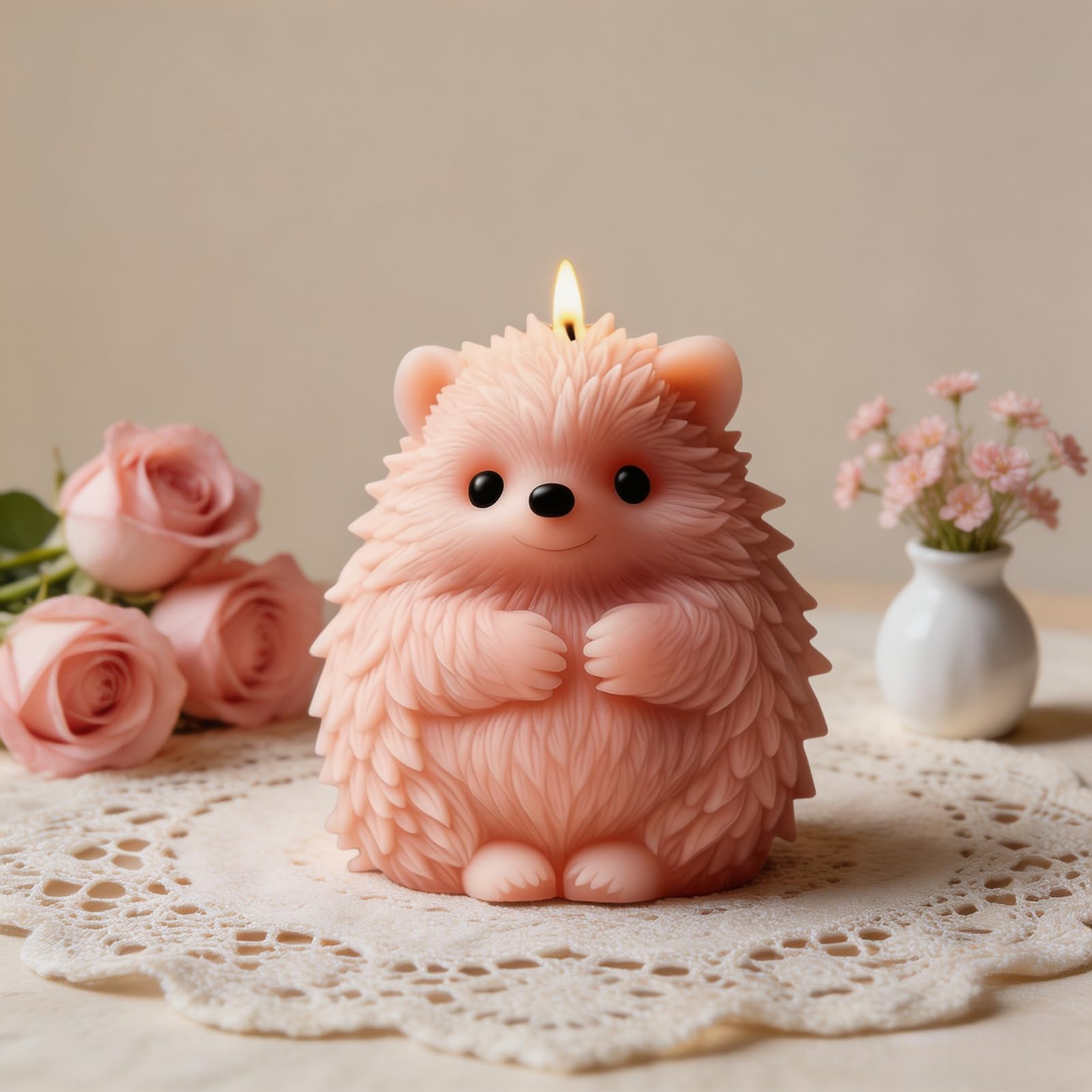 Cute Hedgehog Resin Silicone Mould, Animal Figurine Plaster Casting Mould