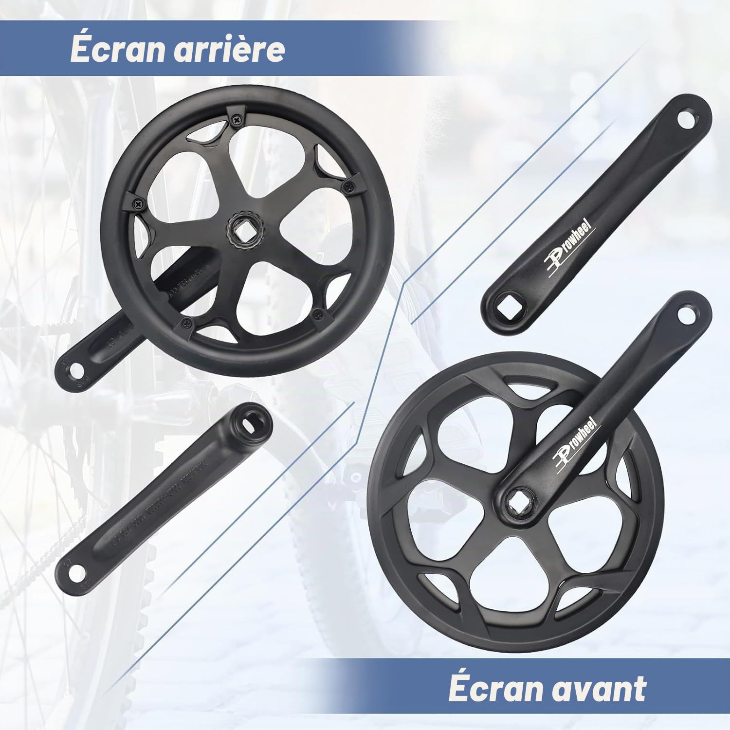 ZUKKA Prowheel Pédalier de vélo 46T en alliage d'aluminium de 170 mm pour vélo à une vitesse et 6/7/8 vitesses de ville, Fat Bike, vélo électrique, vélo pliant
