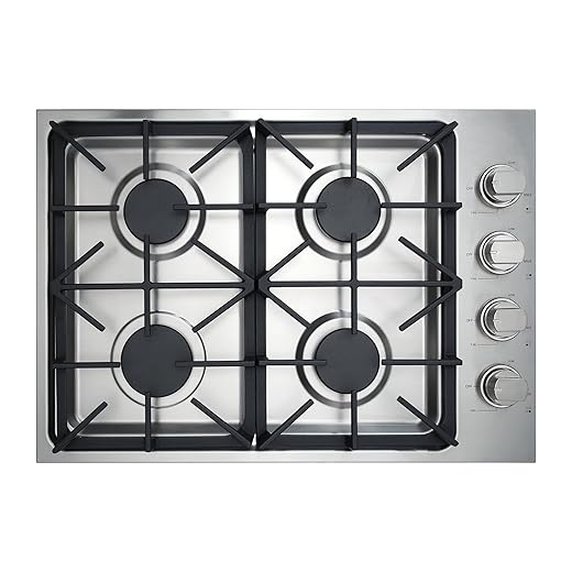 CT Copper Tailor Gas Cooktop 30 Inch With Four Sealed Burners, NG/LPG Convertible,Max 18000BTU, in Stainless Steel