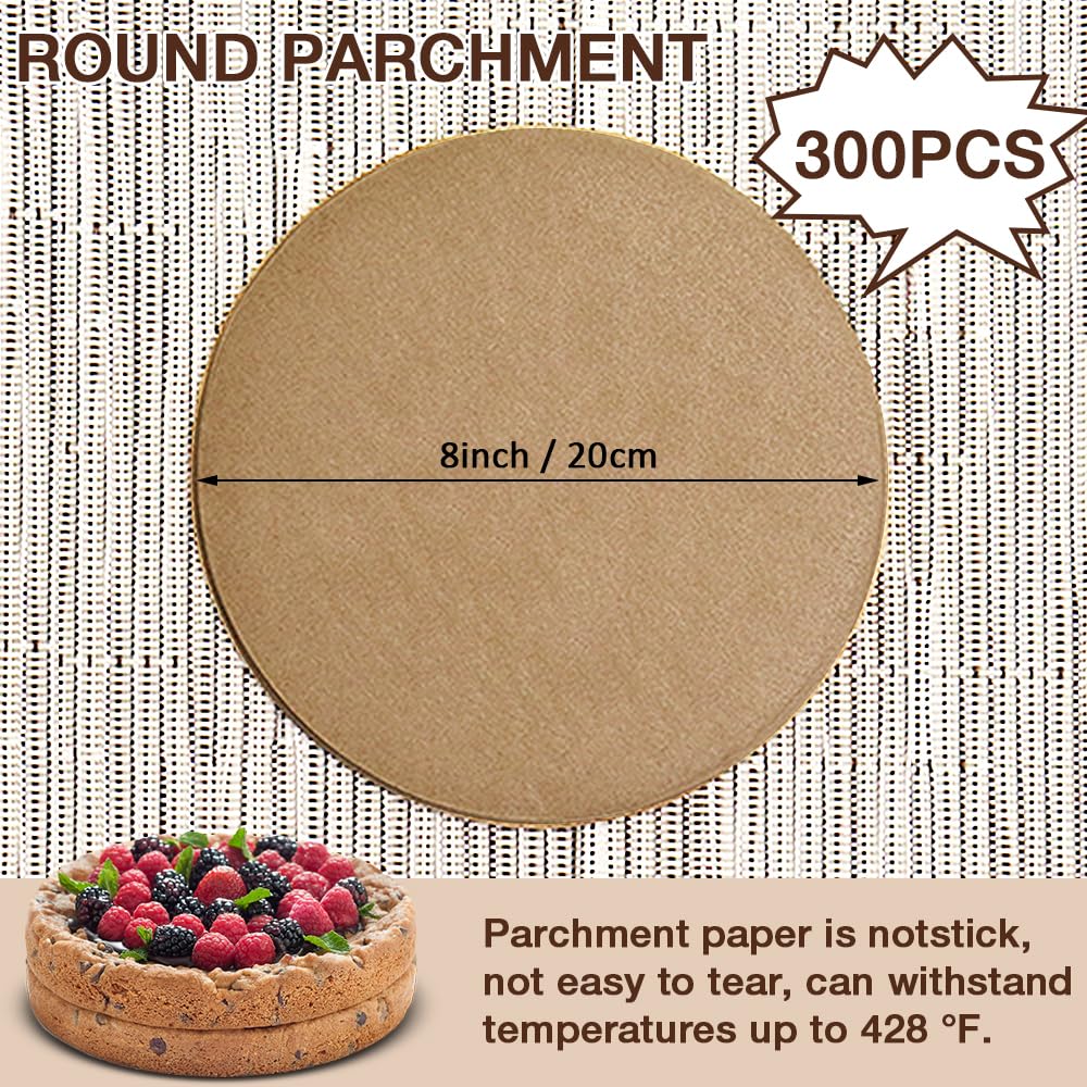 Pergamentpapier, rund, 20,3 cm, 300 Stück, Pergamentpapier zum Backen