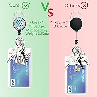 Vista 89 de Giancomics Black ID Badge Holder with Lanyard, Lanyards for ID Badges with Badge Reel Retractable Heavy Duty, Lanyard with ID Holder Keychain Clip