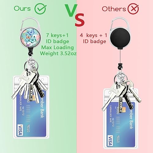 Miniatura 89 de Giancomics Black ID Badge Holder with Lanyard, Lanyards for ID Badges with Badge Reel Retractable Heavy Duty, Lanyard with ID Holder Keychain Clip