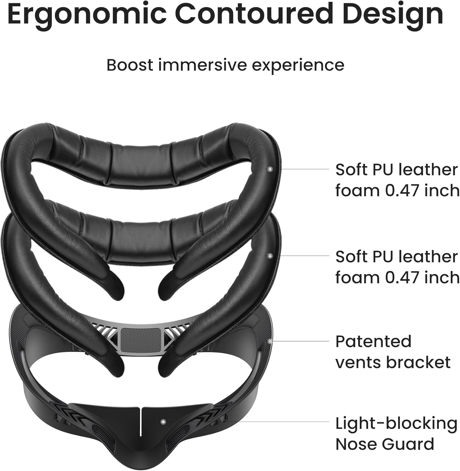 KIWI design V4 Facial Interface, 2 Face Pads Compatible with Oculus/Meta Quest 3S, Accessories for Quest 3S, NOT Compatible with Meta Quest 3 - Image 3