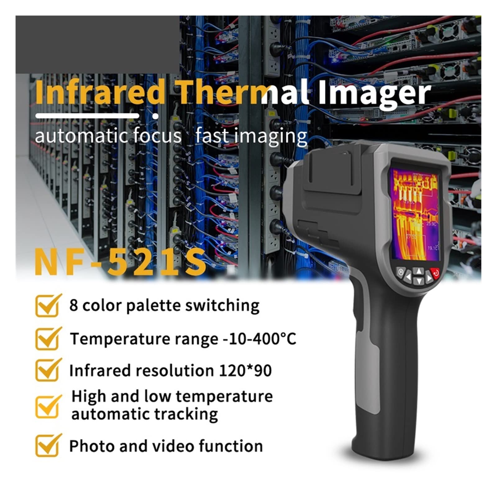 Termocamera portatile -10-400℃ Telecamera termica di temperatura industriale di risoluzione 120 x 90 della termocamera a infrarossi for la prova della metropolitana del riscaldamento a pavimento con a