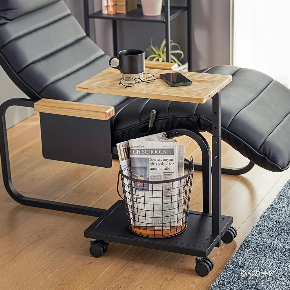 値下げ！高さ調整可能なサイドテーブル　ブラック Amazon｜カインズ(CAINZ) 高さ調整できるサイドテーブル ブラック