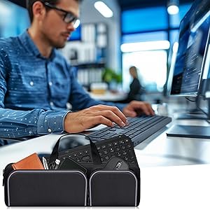 Tanmqin Protective Travel Case for Logitech MX Keys S/MX Keys/MX Keys Mini Wireless Keyboard. Keyboards Carrying Storage Holder with Pocket for Logitech Mouse and USB Receiver (Box Only)