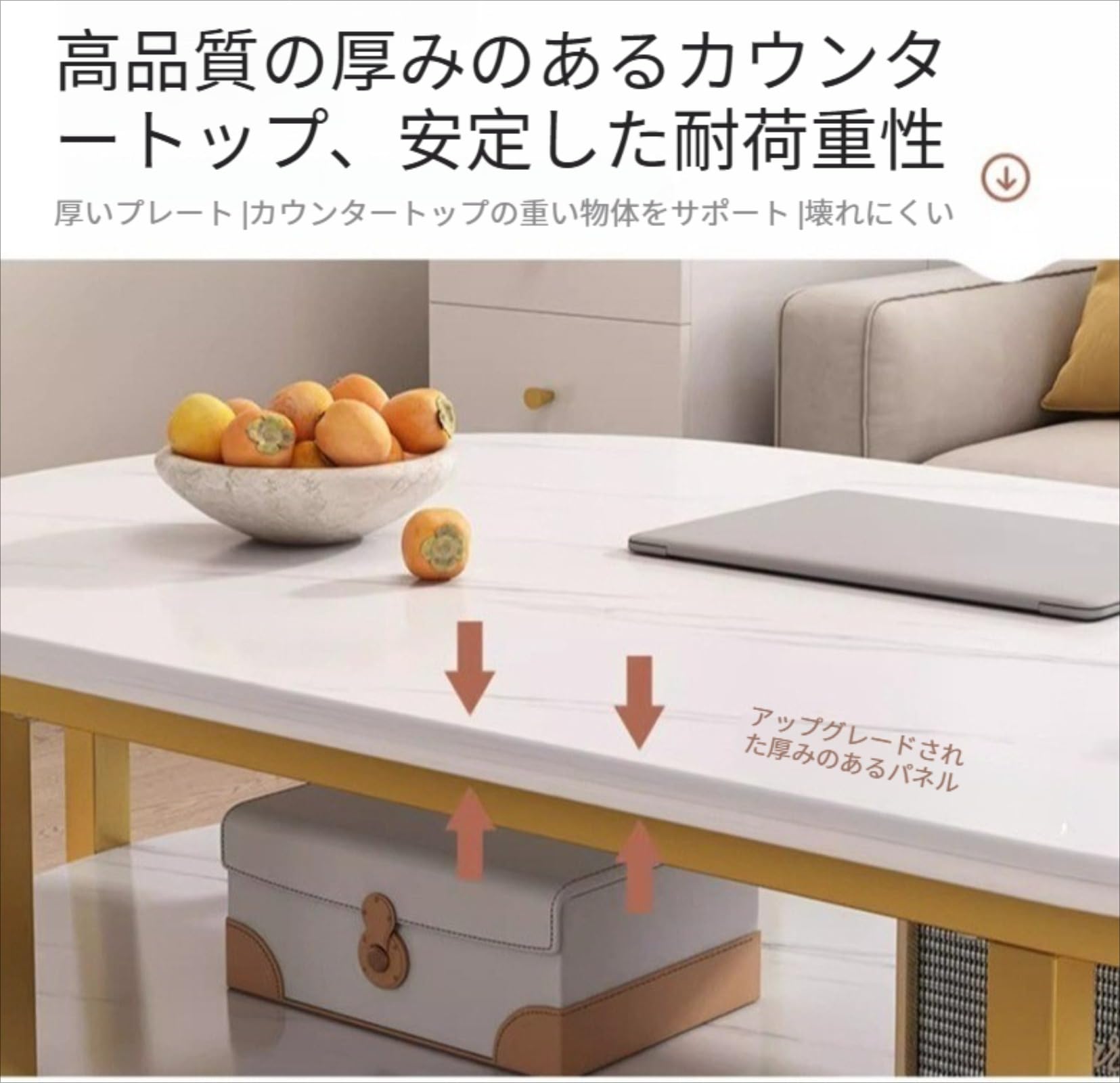 Amazon.co.jp: 【Qyber】ローテーブル センターテーブル 収納付き 楕円