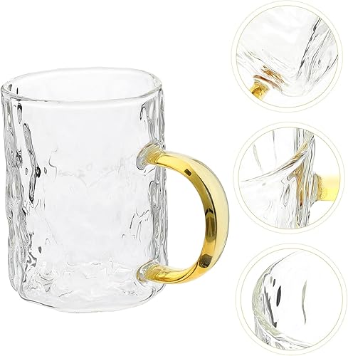 Miniatura 8 de Delicada taza de borosilicato con mango resistente al calor para uso doméstico y oficina, fácil de limpiar, resistente al desgaste, accesorio de té