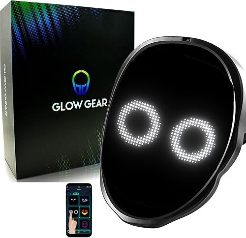 Máscara LED transformadora facial cubierta facial cambiante electrónico con aplicación Bluetooth efecto de iluminación programable y personalizable