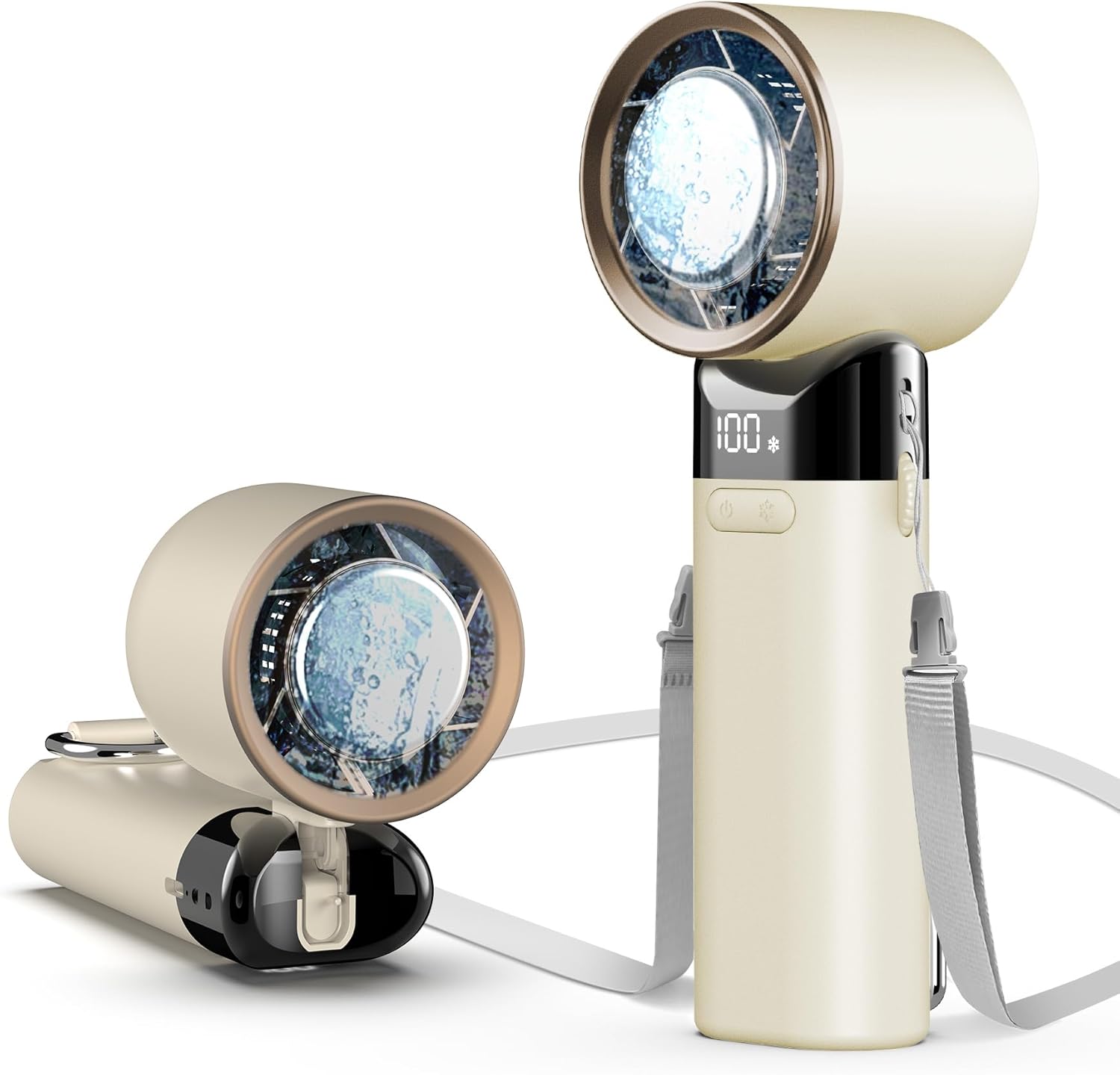 sylvwin Ventilador de mano portátil, mini ventiladores ajustables de velocidad (1-100), batería de 5000 mAh, ventilador personal recargable,