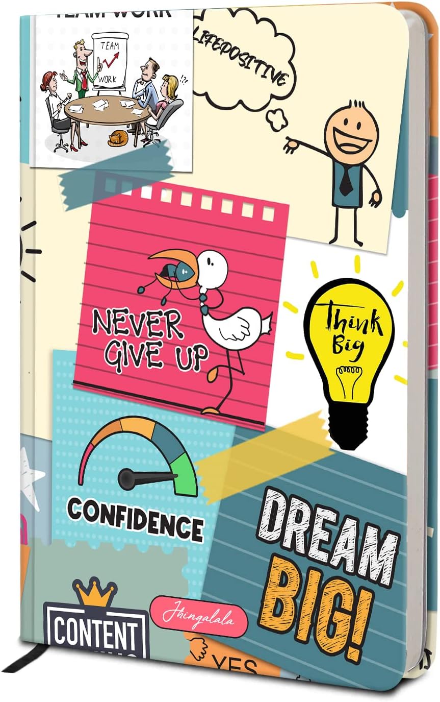 Jhingalala Hardbound Journal Diary For Creative Professionals | Dream Big Printed A5 Notebook Diary for girls, women, personal notes (20 x 14.5 cm, 80 GSM, 192 Ruled Pages)
